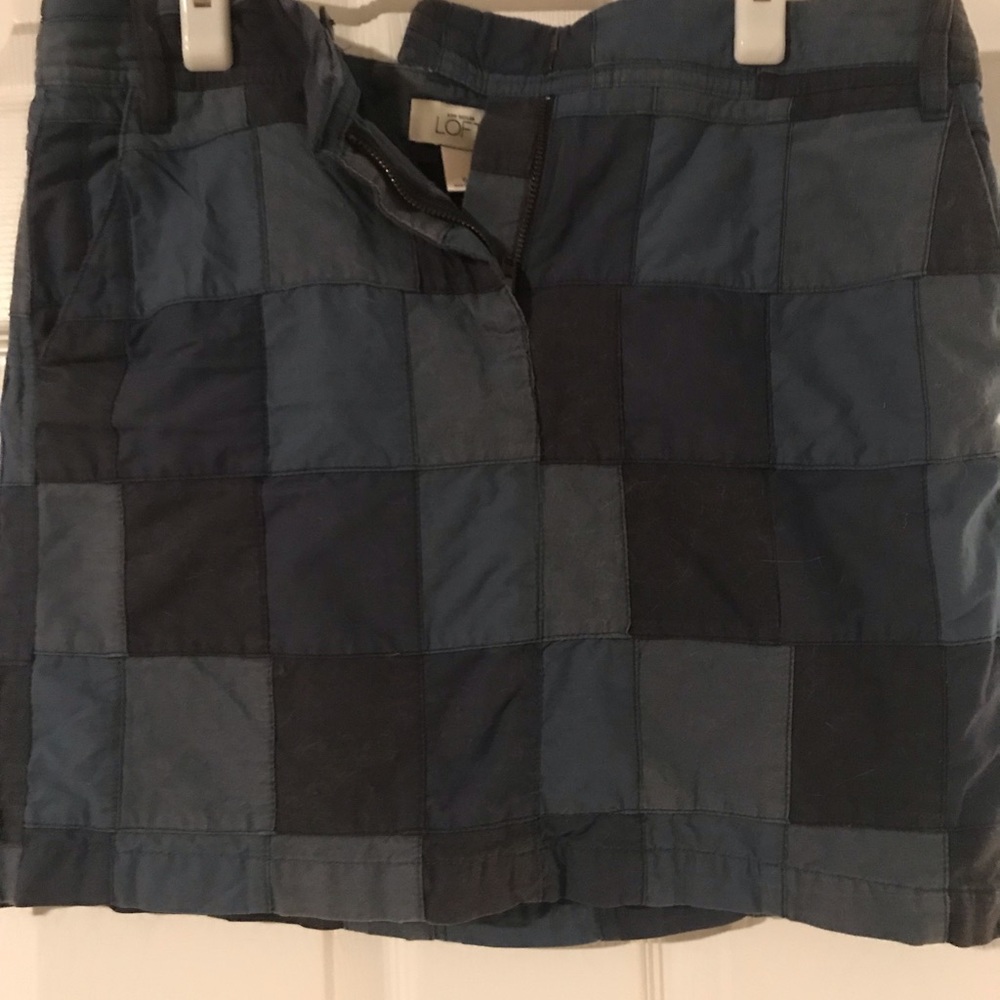 LOFT Blue Patchwork Skirt